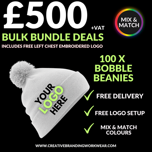 100 BOBBLE BEANIE BUNDLE