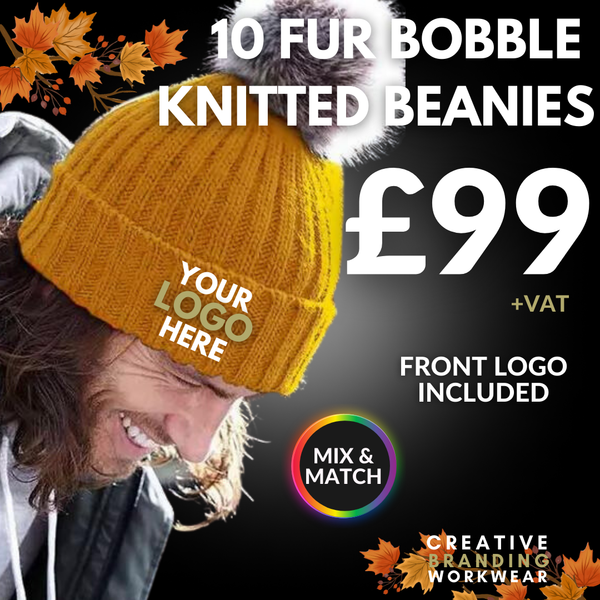 10 Fur Bobble Beanie Bundle