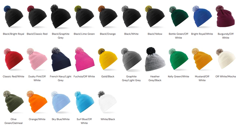 NEW - 5X BOBBLE BEANIE