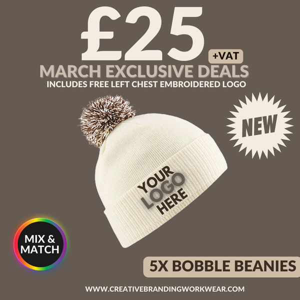 NEW - 5X BOBBLE BEANIE