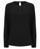 Ladies Pleat Detail Long Sleeve Blouse