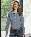 Ladies Gingham Check Long Sleeve Shirt