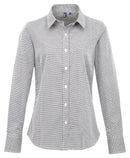 Ladies Gingham Check Long Sleeve Shirt