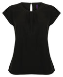Ladies Pleat Detail Short Sleeve Blouse