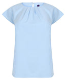 Ladies Pleat Detail Short Sleeve Blouse