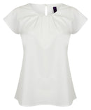 Ladies Pleat Detail Short Sleeve Blouse