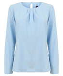 Ladies Pleat Detail Long Sleeve Blouse