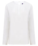 Ladies Pleat Detail Long Sleeve Blouse