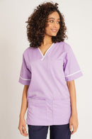 Unisex Healthcare Contrast Trim Smart Scrub Top