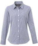 Ladies Gingham Check Long Sleeve Shirt