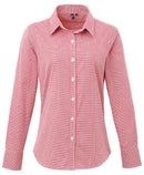Ladies Gingham Check Long Sleeve Shirt