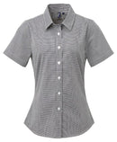 Ladies Gingham Check Short Sleeve Shirt